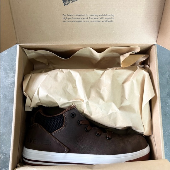 Avenger Work Boots Men's A712 Aluminum Toe Industrial Shoe size 7.5 new brown - Picture 8 of 11